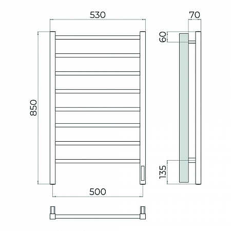Ватикан П8 500х850 Электро Полотенцесушитель TERMINUS Оружейная сталь Абакан - фото 4 Ватикан П8 500х850 Электро Полотенцесушитель TERMINUS Оружейная сталь Абакан - фото 4