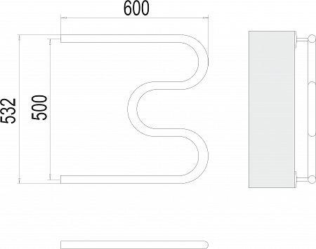 М-обр AISI 32х2 500х600 Полотенцесушитель  TERMINUS Абакан - фото 3