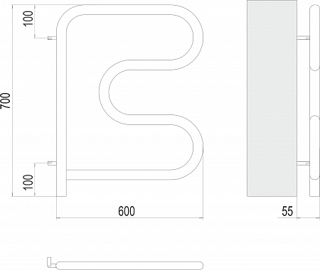 Электро 25 F-обр 600х600 поворотный Полотенцесушитель TERMINUS Абакан - фото 3