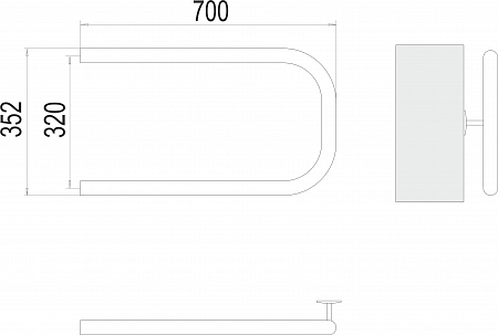 П-обр AISI 32х2 320х700 Полотенцесушитель  TERMINUS Абакан - фото 3