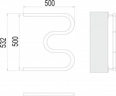 М-обр AISI 32х2 500х500 Полотенцесушитель  TERMINUS Абакан - фото 3
