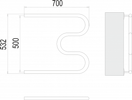 М-обр AISI 32х2 500х700 Полотенцесушитель  TERMINUS Абакан - фото 3