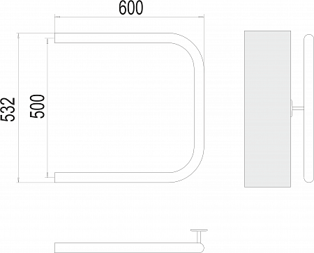 П-обр AISI 32х2 500х600 Полотенцесушитель  TERMINUS Абакан - фото 3