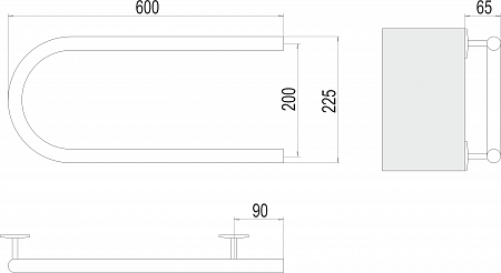 Электро 25 П-обр 600х200 Полотенцесушитель  TERMINUS Абакан - фото 3