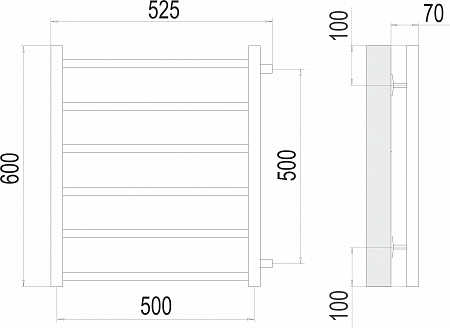 Вега П6 500х600 бп500 Полотенцесушитель  TERMINUS Абакан - фото 3
